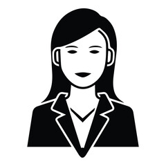 Business Woman In A Suit Flat Icon Isolated On White Background