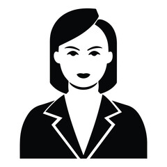 Business Woman In A Suit Flat Icon Isolated On White Background