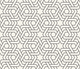 Vector seamless pattern. Repeating geometric elements. Stylish monochrome background design.