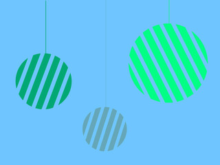 set of circles with ribbons on blue 