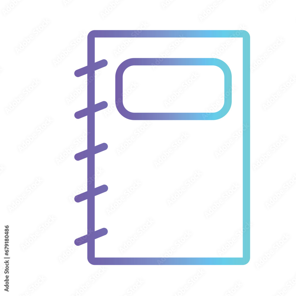 Poster book notebook notepad gradient outline icon