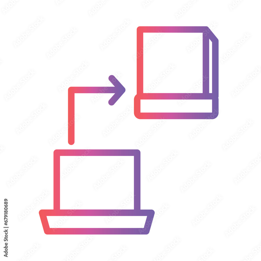 Poster library access books gradient outline icon