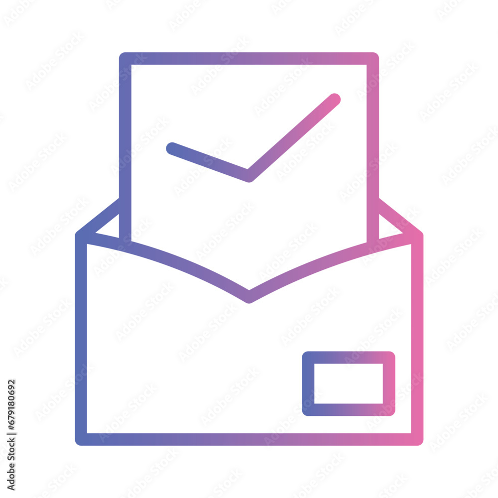 Poster mail open read gradient outline icon