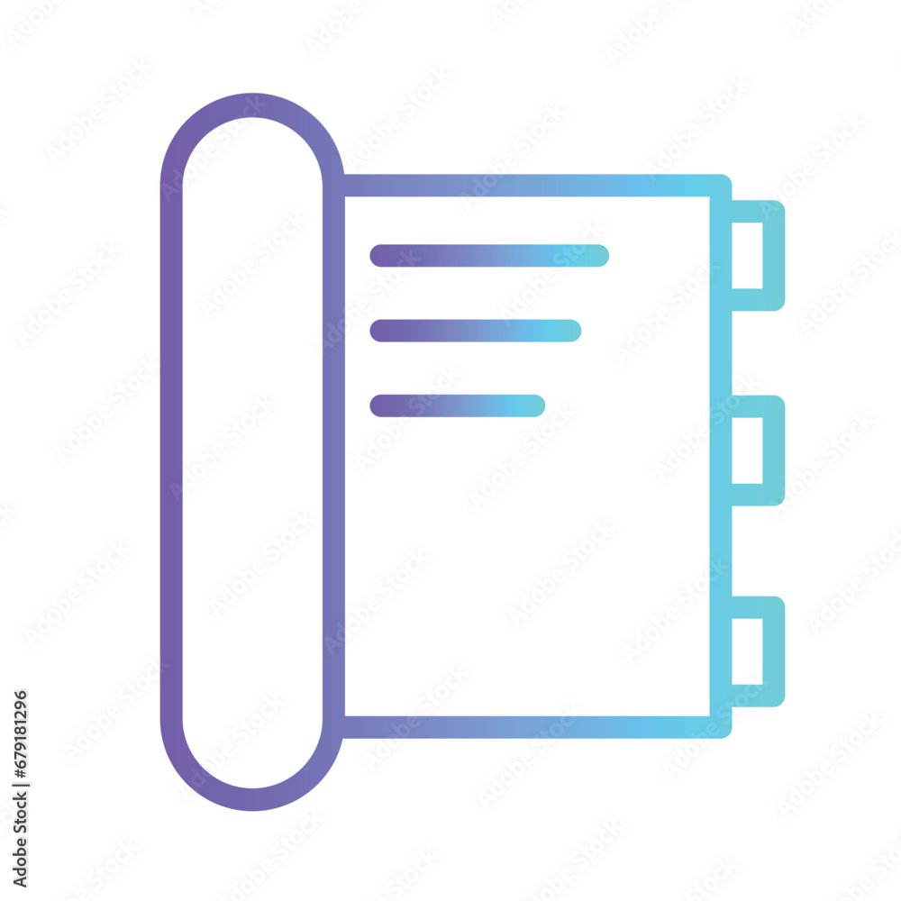 Poster document file folder gradient outline icon