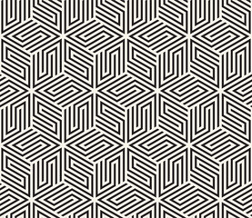 Vector seamless pattern. Repeating geometric elements. Stylish monochrome background design.