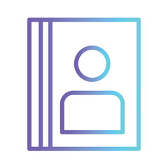 Bookmark Contact List Gradient Outline Icon