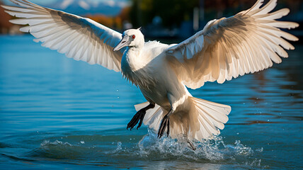 Obraz premium white swan on the lake
