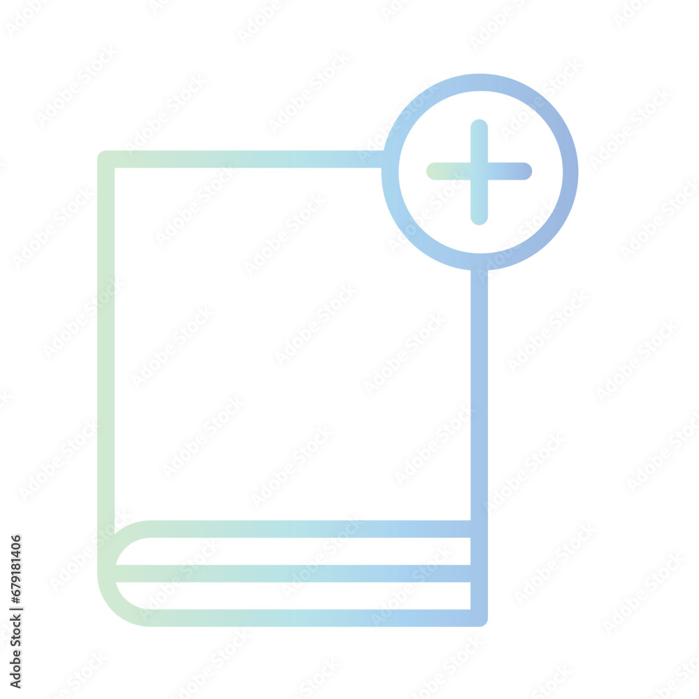 Poster add book plus gradient outline icon