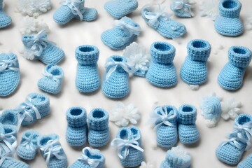 Little blue baby booties
