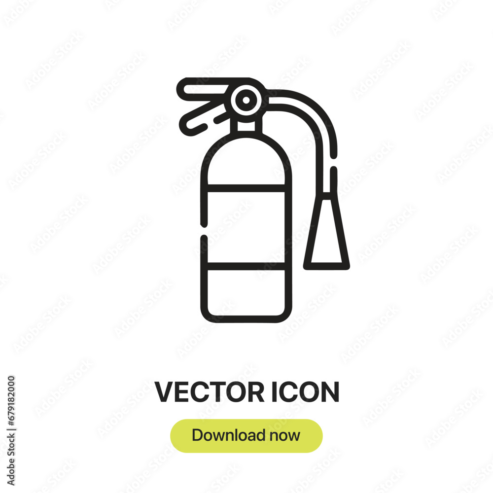 Poster extinguisher icon vector. linear-style sign for mobile concept and web design. extinguisher symbol i