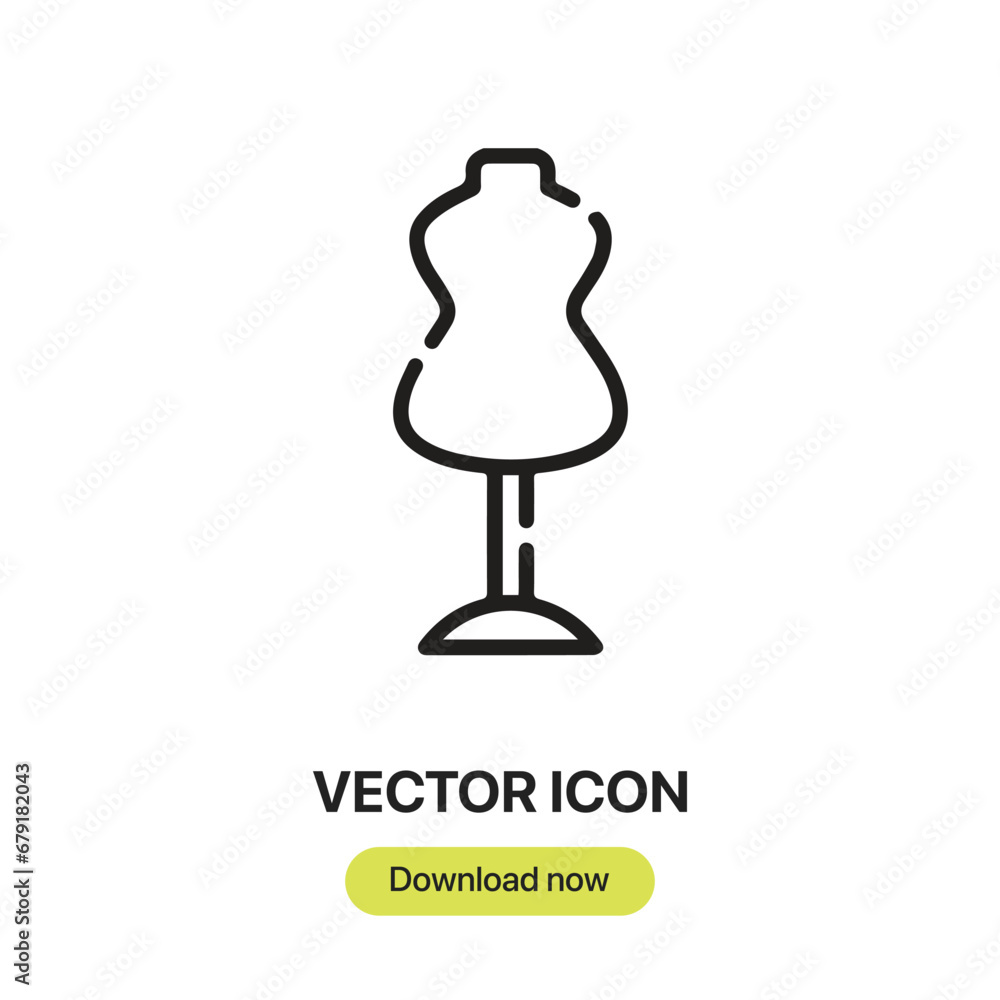 Leinwandbilder Mannequin icon vector. Linear-style sign for mobile concept and web design. Mannequin symbol illustration. Pixel vector graphics - Vector.