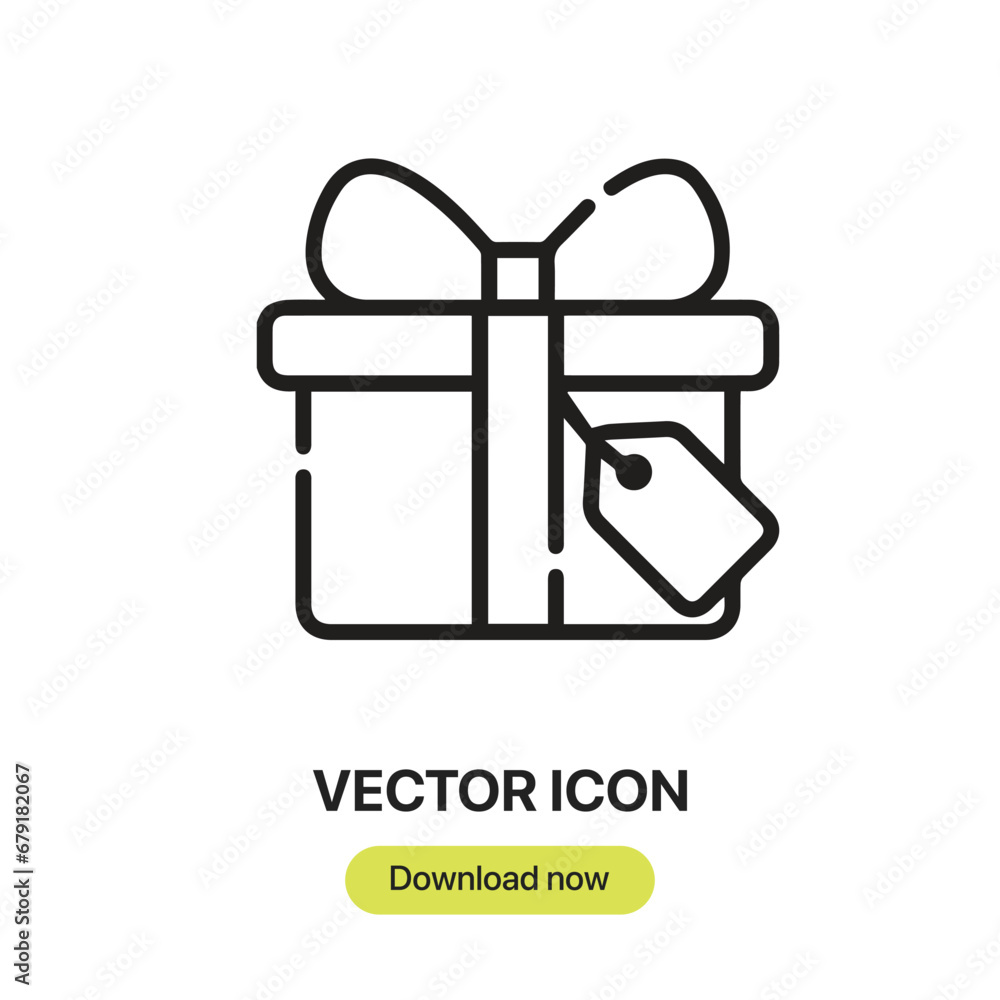 Poster gift icon vector. linear-style sign for mobile concept and web design. gift symbol illustration. pix