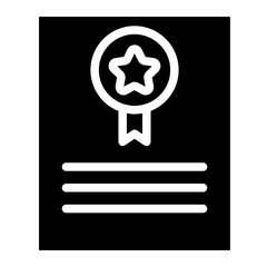 certificate glyph icon