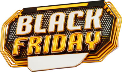Black Friday Sale Banner 3d Render Cutout