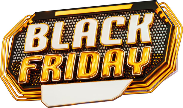 Black Friday Sale Banner 3d Render Cutout