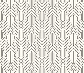 Vector seamless pattern. Repeating geometric elements. Stylish monochrome background design.