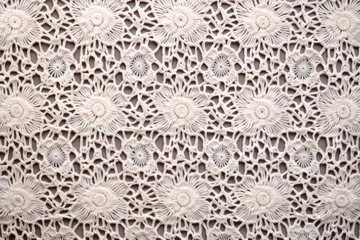 Fototapete high definition photograph of a crochet flower lace texture © Alfazet Chronicles