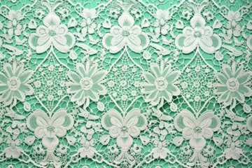 Tuinposter lavish patterns on mint-green lace © Alfazet Chronicles