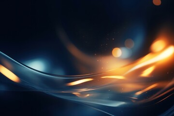 Abstract futuristic background curved and wavy surface with a smooth texture with gradient of blue and orange colors, information tech data concept 