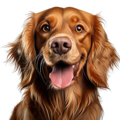 front view close up of Cocker Spaniel dog isolated on a white transparent background 