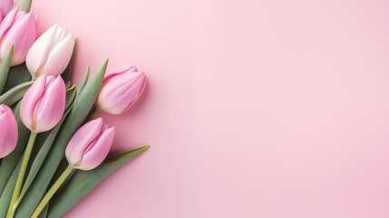 pink tulips on pink background