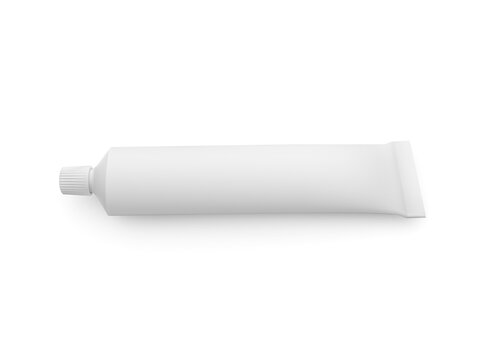 Tube of toothpaste or cream isolated on white background