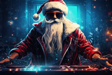 Santa Claus DJ in Christmas party