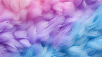 Fototapeta na wymiar soft color rainbow Cotton candy on blurred background, holiday, colorful cotton candy in soft color for background, soft color sweet candyfloss, abstract blurred dessert texture
