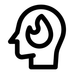 Angry icon with outline style.