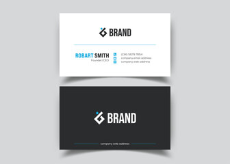 Modern Double-sided Business Card Template. Flat Design Vector Stationery Design, Colorful Card