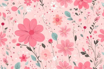 Lovely flower background for newborn baby, concept of newborn ba in pink color