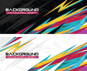 background banner design fun colour abstract sport running, stripe striking sporty