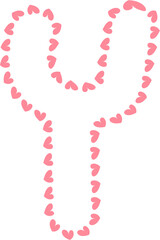 Y Alphabet pink heart frame, Valentine