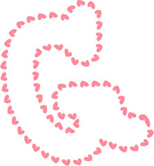 G Alphabet pink heart frame, Valentine