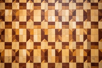 minute details in a mixed-wood checkerboard parquet floor