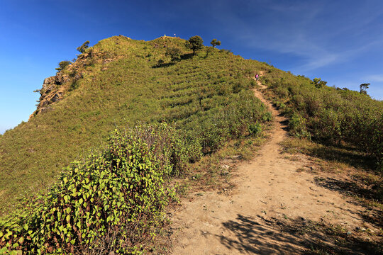 Route up to Doi Miang and Doi Thong viewpoint. The highest viewpoint in Pai District at Mae Hong Son Province, Thailand 