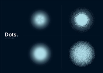 Abstract circle dots pattern on dark blue background. Retro style. Geometric dot art design. Suit for poster, banner, brochure, cover, presentation, website, flyer © Aika