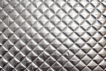 metallic silver quilted fabric texture
