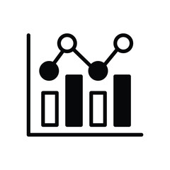 Line Graph icon isolate white background vector stock illustration