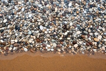 pebbles on a beach creating harsh ripples in the tide