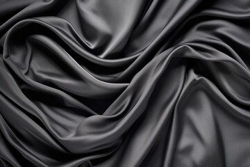 Fototapeta premium exquisite folds of a charcoal-colored satin fabric