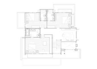 Floor plan designed building on the drawing.