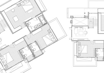 Floor plan designed building on the drawing.