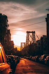 sunset bridge in new york city