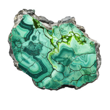 Variscite rock isolated on transparent background