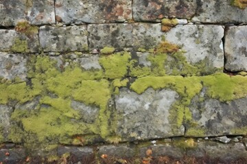 patchy stone wall with lichen