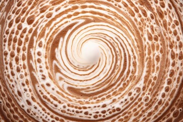 Fototapeta na wymiar swirls formed in cup of latte