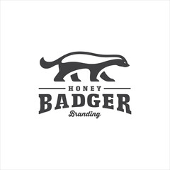 Honey Badger Logo Design Vector Image