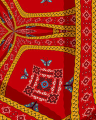 Romanian traditional embroidery background, vector illustration