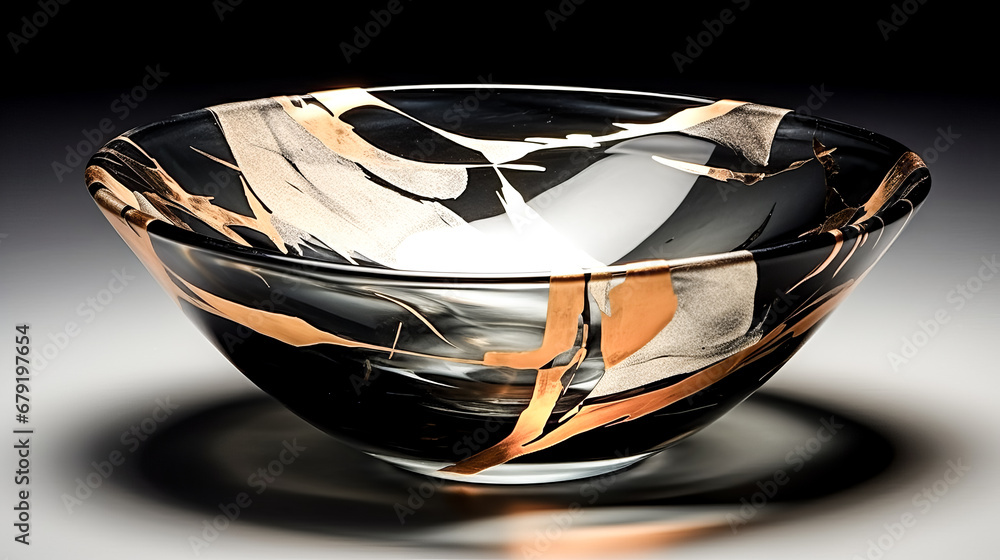 Poster a coupe glass with abstract gold and black design is featured in the image, adding a touch of elegan